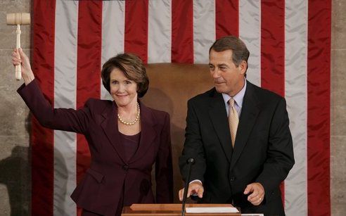 Nancy Pelosi, de eerste vrouwelijke voorzitter van het Huis van Afgevaardigden. Foto EPA