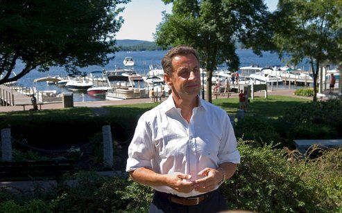 WOLFEBORO - Sarkozy op zijn vakantiebestemming: Wolfeboro New Hampsire. Zijn vakantievilla zou ruim 20.000 euro per week kosten. Foto EPA