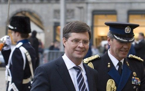 AMSTERDAM - Premier Balkenende arriveert dinsdag bij het Paleis op de Dam in Amsterdam voor de nieuwjaarsreceptie van koningin Beatrix. Foto ANP