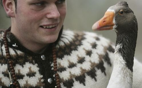 Martin Hof met gans Teun.