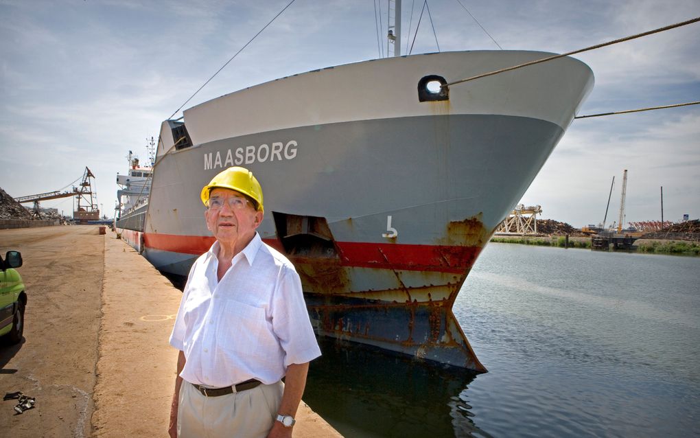 Havenevangelist Wim J. van der Leer (89) uit Dordrecht. Foto RD, Henk Visscher