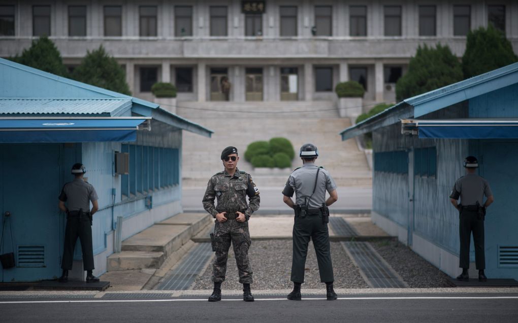 Grens tussen Noord- en Zuid-Korea. beeld AFP