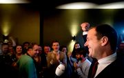PvdA-fractievoorzitter Lodewijk Asscher tijdens de exitpoll van de Europese Parlementsverkiezingen. beeld ANP