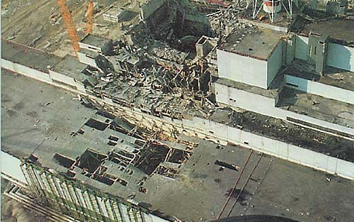 Tsjernobyl net na de explosies. Foto Wikipedia