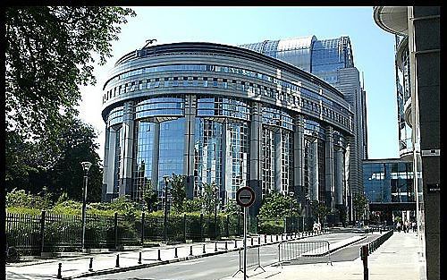 De vergaderzaal van het Europees parlement in Brussel. Foto EPA