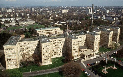 FRANKFURT - Op deze archieffoto uit 1993 zijn de kantoorgebouwen van IG Farben in het Duitse Frankfurt te zien. Het Duitse bedrijf was in de oorlogsjaren het grootste chemieconcern ter wereld en producent van het beruchte gifgas Zyklon-B dat, in de vernie