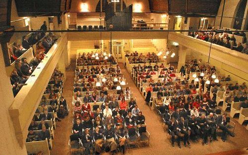 DRIEBERGEN â€“ In de Grote Kerk van Driebergen was zaterdag de jaaropening van de Stichting Reformatorische Bezinningsavonden (SRB). Foto C. Richel