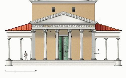 LITH â€“ Een reconstructie van de grootste Romeinse tempel in Nederland uit de Bataafse tijd, gemaakt door prof. dr. N. Roymans van de Vrije Universiteit in Amsterdam. Hij deed dit met behulp van vijf vondsten uit de Maas bij het Brabantse Kessel: twee de