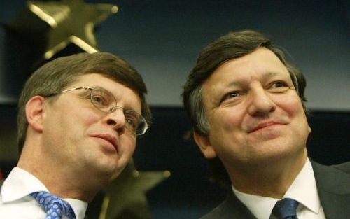 BRUSSEL - Minister-president Balkenende samen met de voorzitter van de Europese Comissie Jose Manuel Barroso tijdens de toetredingsonderhandelingen vrijdag over Turkije. Foto EPA