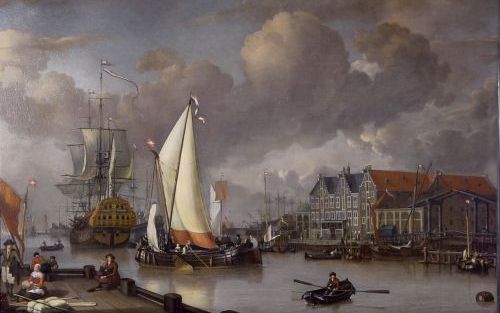 HOORN - Jan Rietschoof, Gezicht op het Oostereiland (17de eeuw). Een van de gestolen schilderijen uit het Westfries Museum in Hoorn. Foto ANP