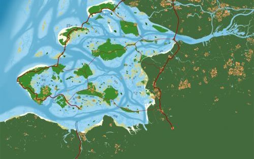 „De trots van Zeeland, de Deltawerken, hebben hun werk gedaan. In 2050 heeft dit bouwwerk de Zeeuwen bijna een eeuw beschermd tegen het zeewater. Maar de natuur is, ondanks ons kunnen, sterker gebleken. De afgesloten deltawateren zullen na een eeuw weer m