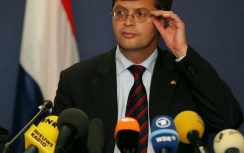 BRUSSEL - Premier Balkenende tijdens de persconferentie na afloop van de mislukte Europese top in Brussel.Foto ANP