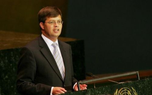 NEW YORK - Premier Balkenende spreekt tijdens de opening van de VN-top in New York. Foto EPA