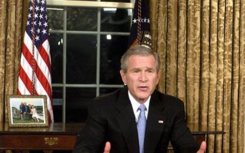 WASHINGTON - President Bush is optimistisch over de strijd in Irak. Foto EPA