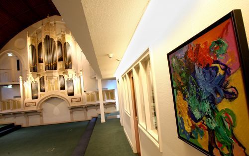 APELDOORN â€“ Het orgel is blijven staan in de tot kantoor verbouwde Noorderkerk in Apeldoorn. Foto RD, Anton Dommerholt