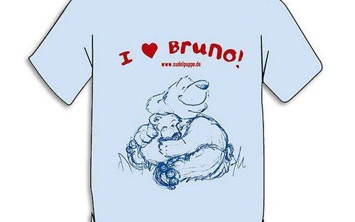 MUNCHEN â€“ Sinds kort zijn er T shirts te koop met de tekst ”I love Bruno”. Al wekenlang struint een bruine beer door Tirol en Beieren en laat op zijn zwerftochten door de Alpengebieden een spoor na van dode schapen. Bruno kent echter een groeiende schar