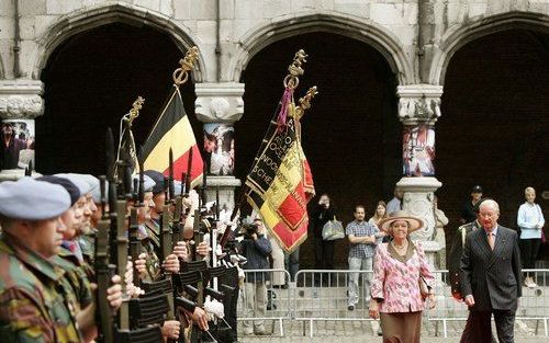 Op de binnenplaats van het voormalige Prinsbisschoppelijk Paleis nam koningin Beatrix donderdag officieel afscheid van koning Albert. Foto ANP