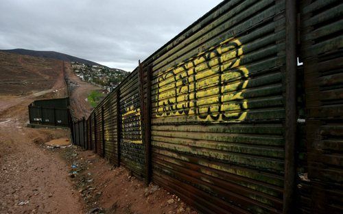 De grens tussen de VS en Mexico. Foto EPA