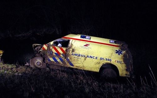 GRONINGEN - Bij een ongeval op de A7 met ambulance, politie en brandweer is een vrouw om het leven gekomen. Foto ANP