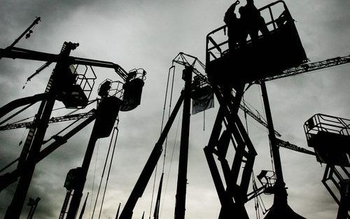 UTRECHT – De Internationale Bouwbeurs is open tot en met zaterdag. Op de binnenplaats van de Jaarbeurs wordt een doorlopende demonstratie van bouwkranen en hoogwerkers gehouden. Foto ANP