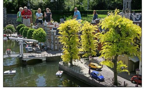 Werken in de groenvoorziening van Madurodam is woekeren op de vierkante meter, de vierkante decimeter en soms nog minder. „Alles moet klein blijven en toch wil je graag dat de bomen hun complete cyclus doorlopen: inclusief bloemetjes en soms zelfs vruchte