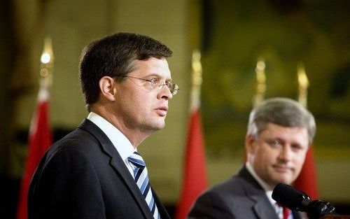 OTTAWA - Premier Balkenende en minister-president Stephen Harper tijdens de persconferentie op de eerste dag van een tweedaags bezoek aan Canada.