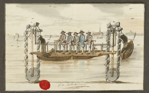 DELFT – F. D’Arles de Liniere vroeg in 1761 octrooi aan voor zijn ontwerp voor een baggerschip. De bijbehorende kleurentekening is te zien op de website www.geschiedenisvanzuidholland.nl, die donderdag door de Zuid Hollandse commissaris van de Koningin, J