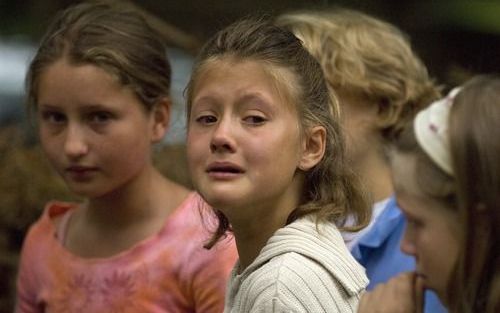 APELDOORN - Verdriet bij de Berg en Bos-basisschool in Apeldoorn. Foto ANP