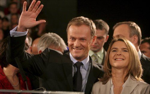 De PO-leider Donald Tusk wordt waarschijnlijk de nieuwe premier van Polen. Foto EPA