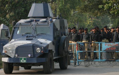 ISLAMABAD - Wegversperring in Islamabad. Foto EPA