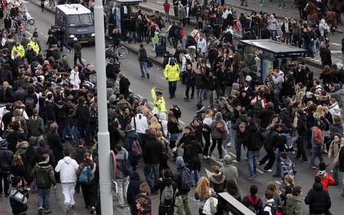 AMSTERDAM - Stakende leerlingen in Amsterdam. Foto ANP