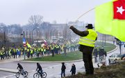 Gele hesjes protesteren in Maastricht. beeld ANP