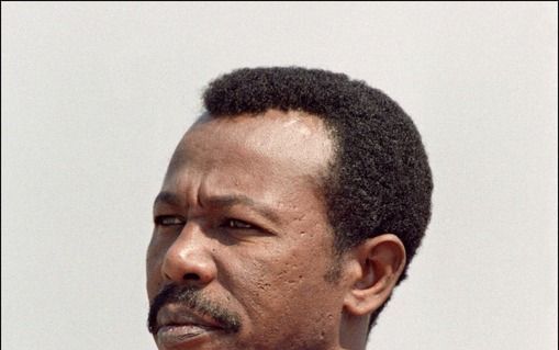 Portret van de Ethopische ex-dictator Mengistu Haile Mariam. Foto ANP