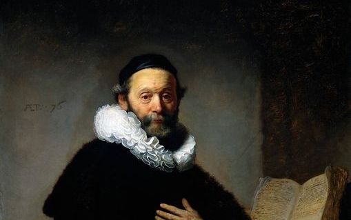 Portret van Johannes Wtenbogaert, geschilderd door Rembrandt (1633). De remonstrantse predikant, vriend van Jacobus Arminius, was de voornaamste opsteller van De Remonstrantie – waaraan de remonstranten hun naam te danken hebben. Beeld The Yorck Project