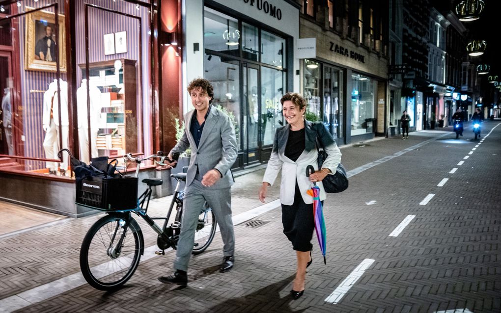 Lilianne Ploumen (PvdA) en Jesse Klaver (GroenLinks). beeld ANP, Bart Maat