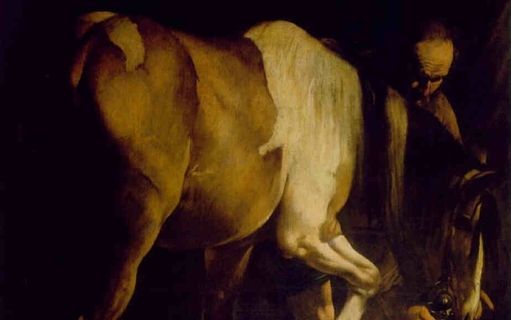 Saulus op weg naar Damascus, geschilderd door Caravaggio.