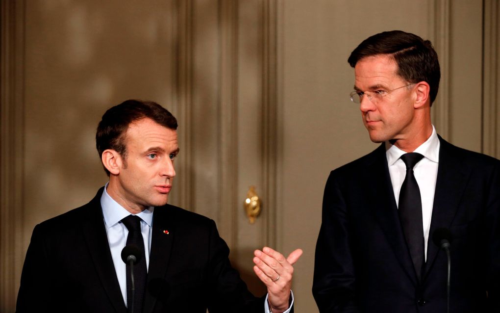 Macron en Rutte. beeld ANP