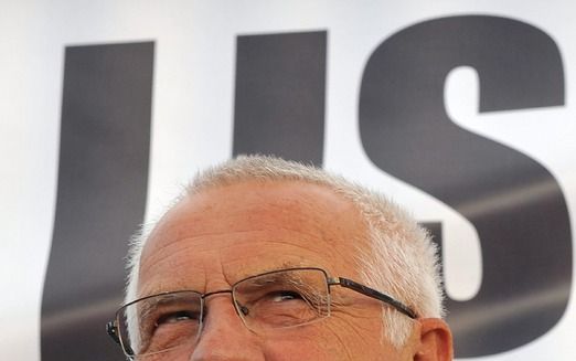 De Tsjechische president Vaclav Klaus verhindert voorlopig de invoering van het Verdrag van Lissabon. Foto EPA