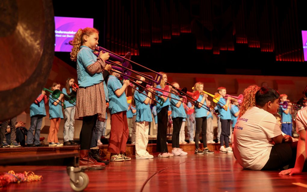 De opening van de Kindermuziekweek 2024 in de Rotterdamse Doelen. beeld Caroline de Winter