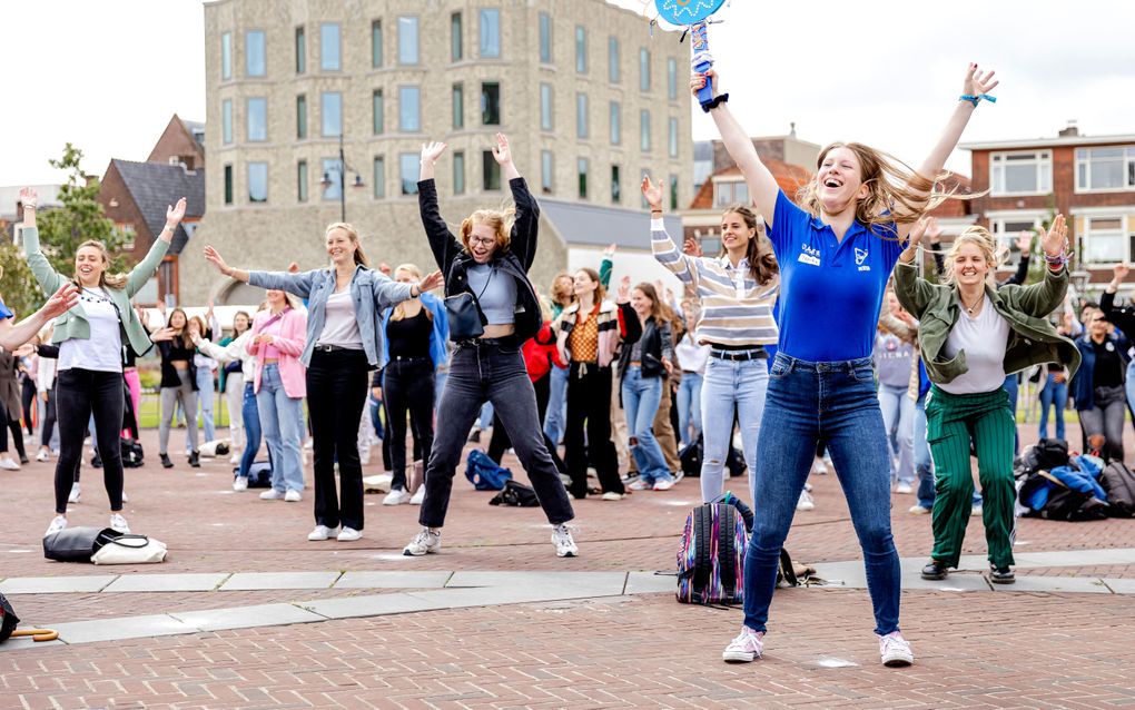 Eerstejaarsstudenten in Leiden. beeld ANP,  ROBIN VAN LONKHUIJSEN