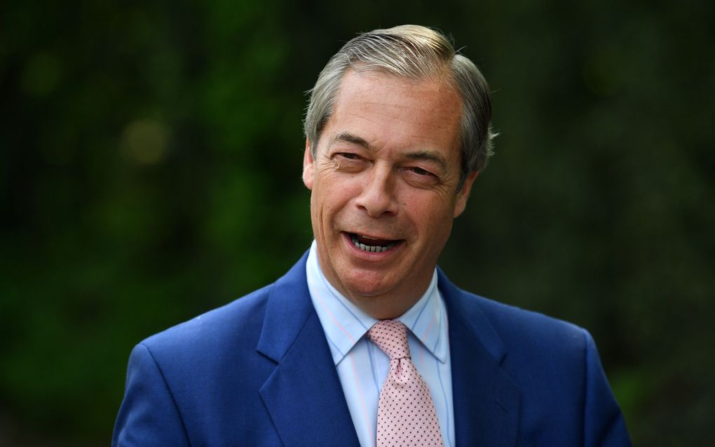 Nigel Farage, leider van de Brexit Party. beeld AFP