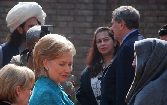 De Amerikaanse minister van Buitenlandse Zaken Hillary Clinton was deze week op bezoek in Pakistan. Foto EPA