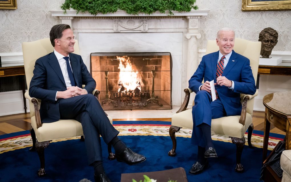 Rutte dinsdag op bezoek bij Biden. beeld ANP, Bart Maat