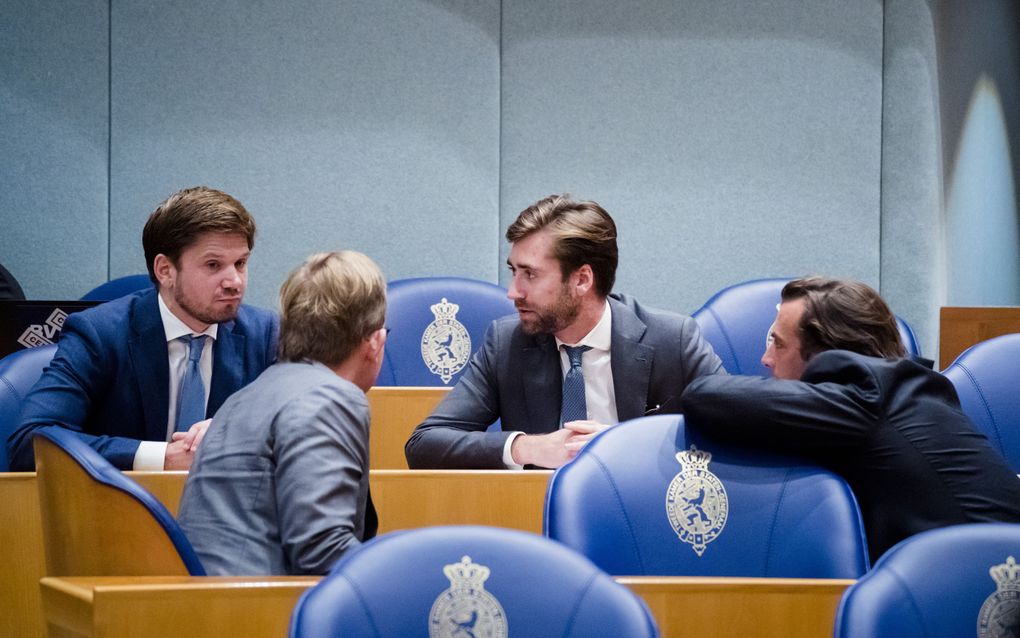 Gideon van Meijren (FVD), Pepijn van Houwelingen (FVD), Freek Jansen (FVD) en Thierry Baudet (FvD). beeld ANP, Bart Maat