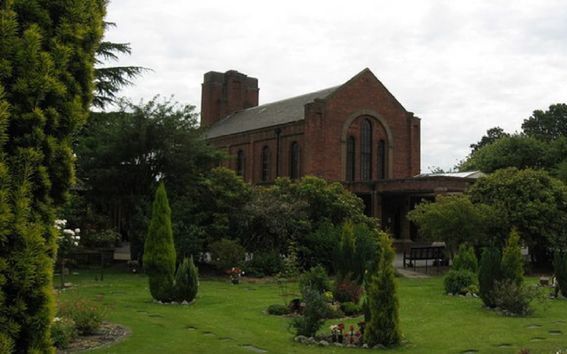 Kapel van een crematorium in Schotland. beeld Wikimedia