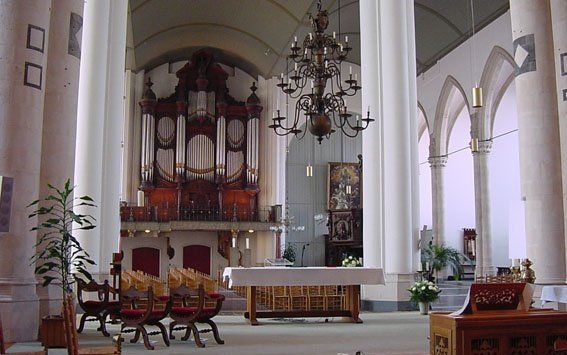 Het Ibachorgel in de Sint-Gertrudiskerk in Bergen op Zoom. Foto Sjaak van Loo