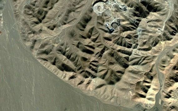 Luchtfoto van de plaats waar Iran de tweede kerncentrale van het land zou bouwen. Foto EPA