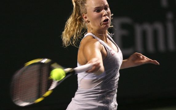 INDIN WELLS - Coroline Wozniacki in de halve finale. Foto Henk de Boer