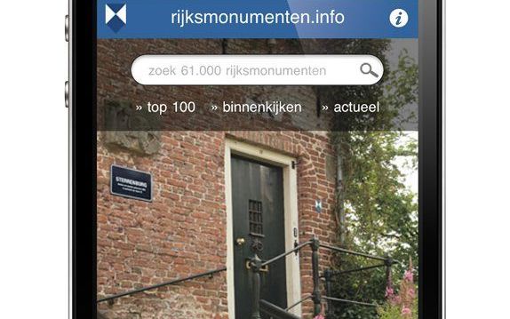 De iPhone-app rijksmonumenten.info toont alle 61.000 rijksmonumenten. Foto Abc-media