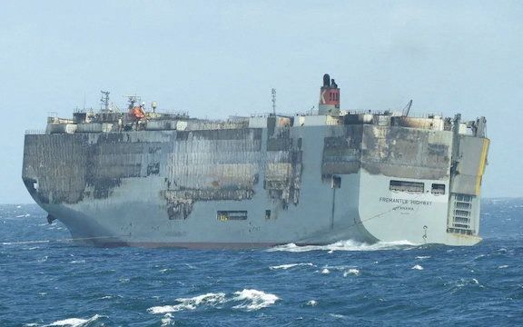 Het vrachtschip Fremantle Highway. beeld AFP